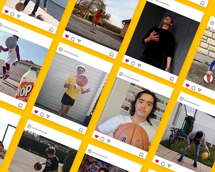 Visuels Instagram représentant des basketteurs pour la marque Yop
