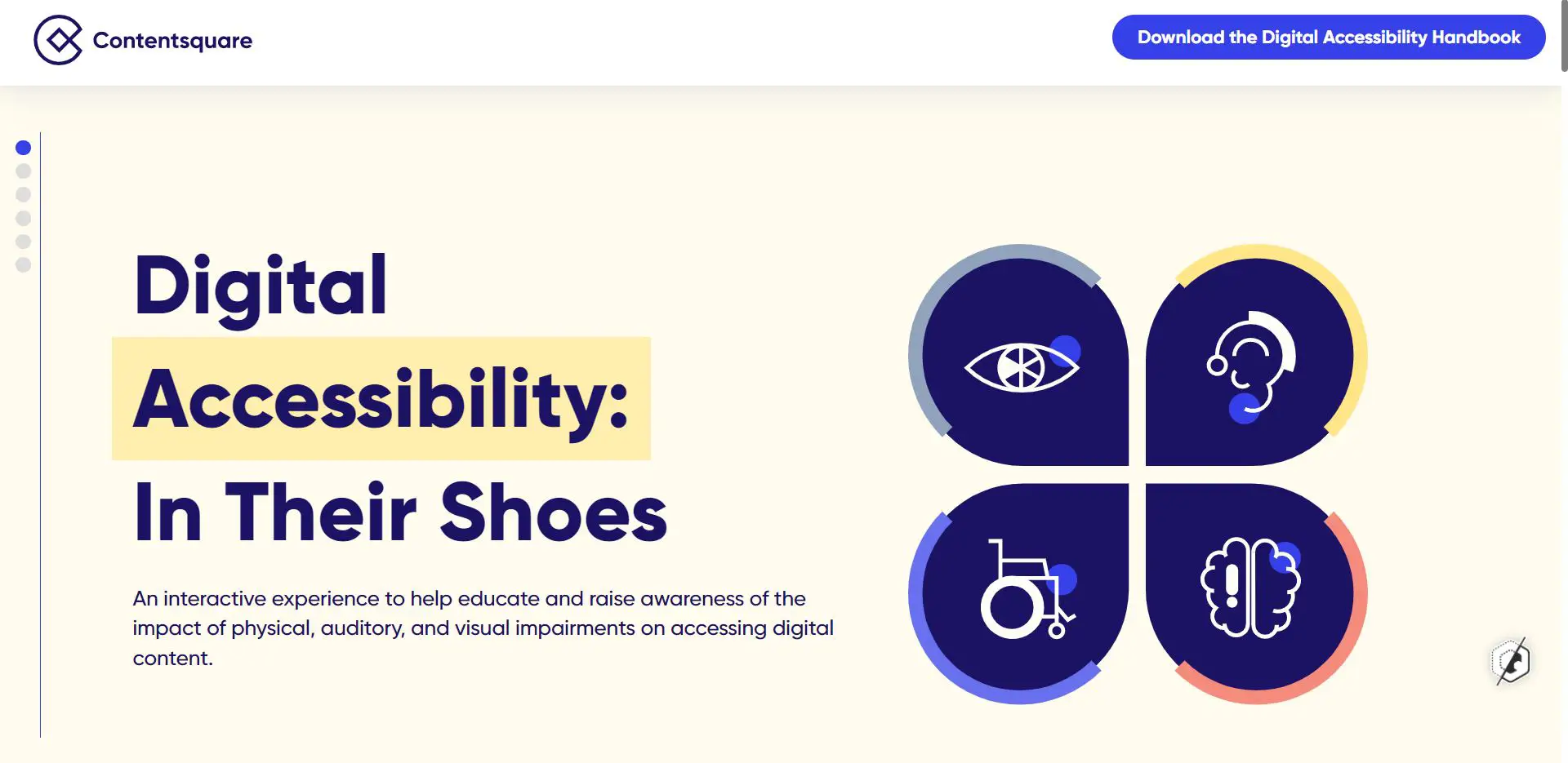 Aperçu du site In Their Shoes de ContentSquare sur l'accessibilité digitale