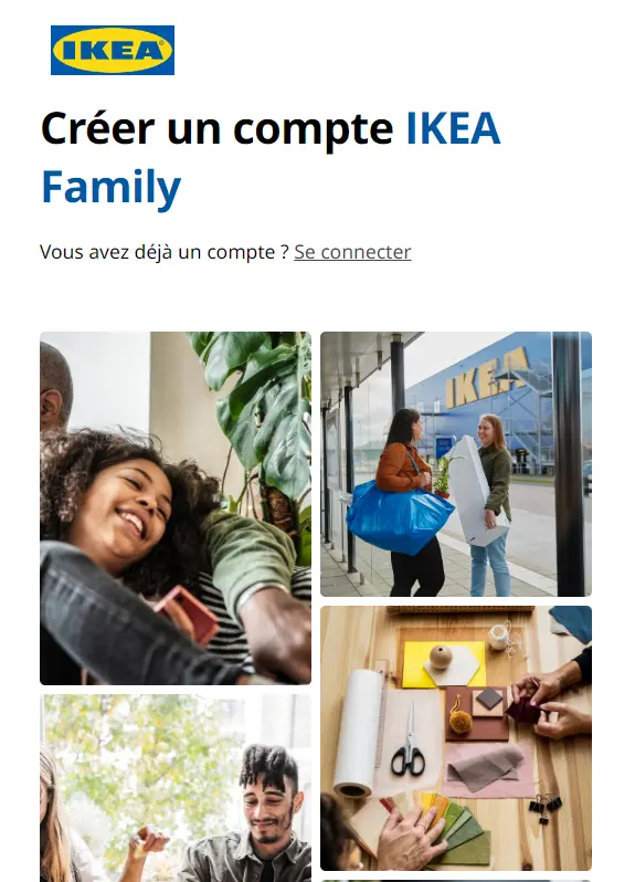 Aperçu du site du programme IKEA Family