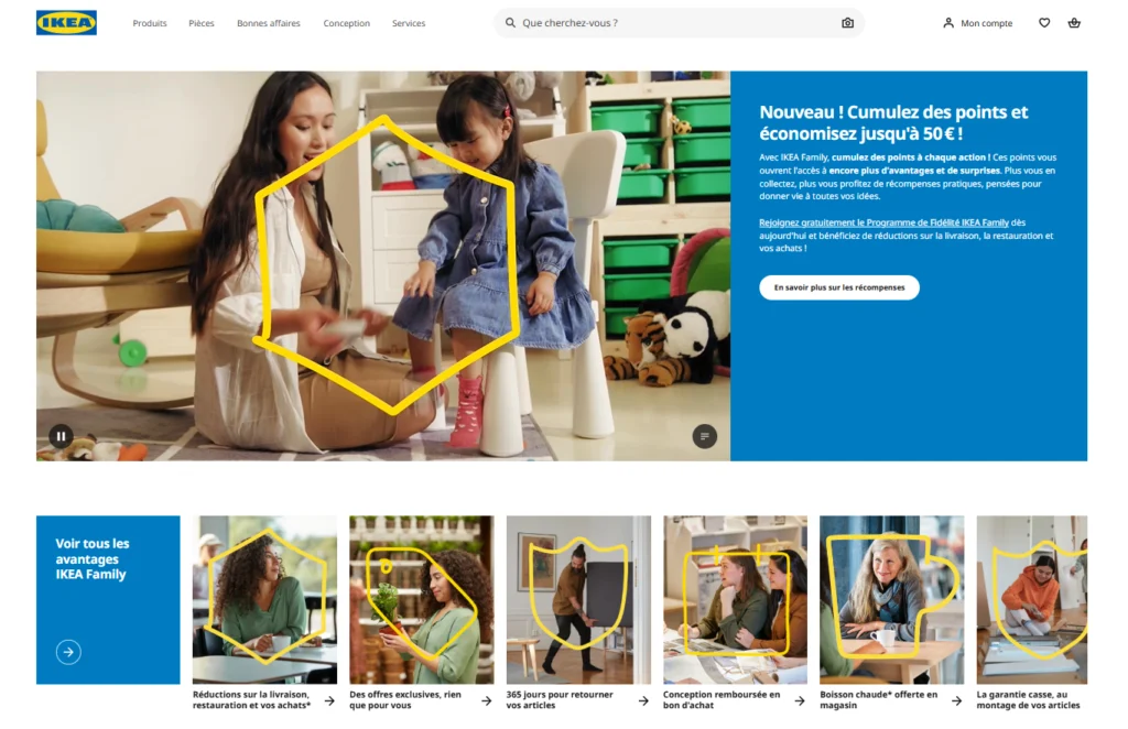 Aperçu de l'accueil du programme de fidélité d'Ikea