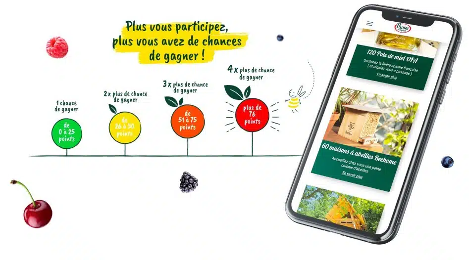 Aperçu du site Panier de Yoplait faisant un focus sur la gamification