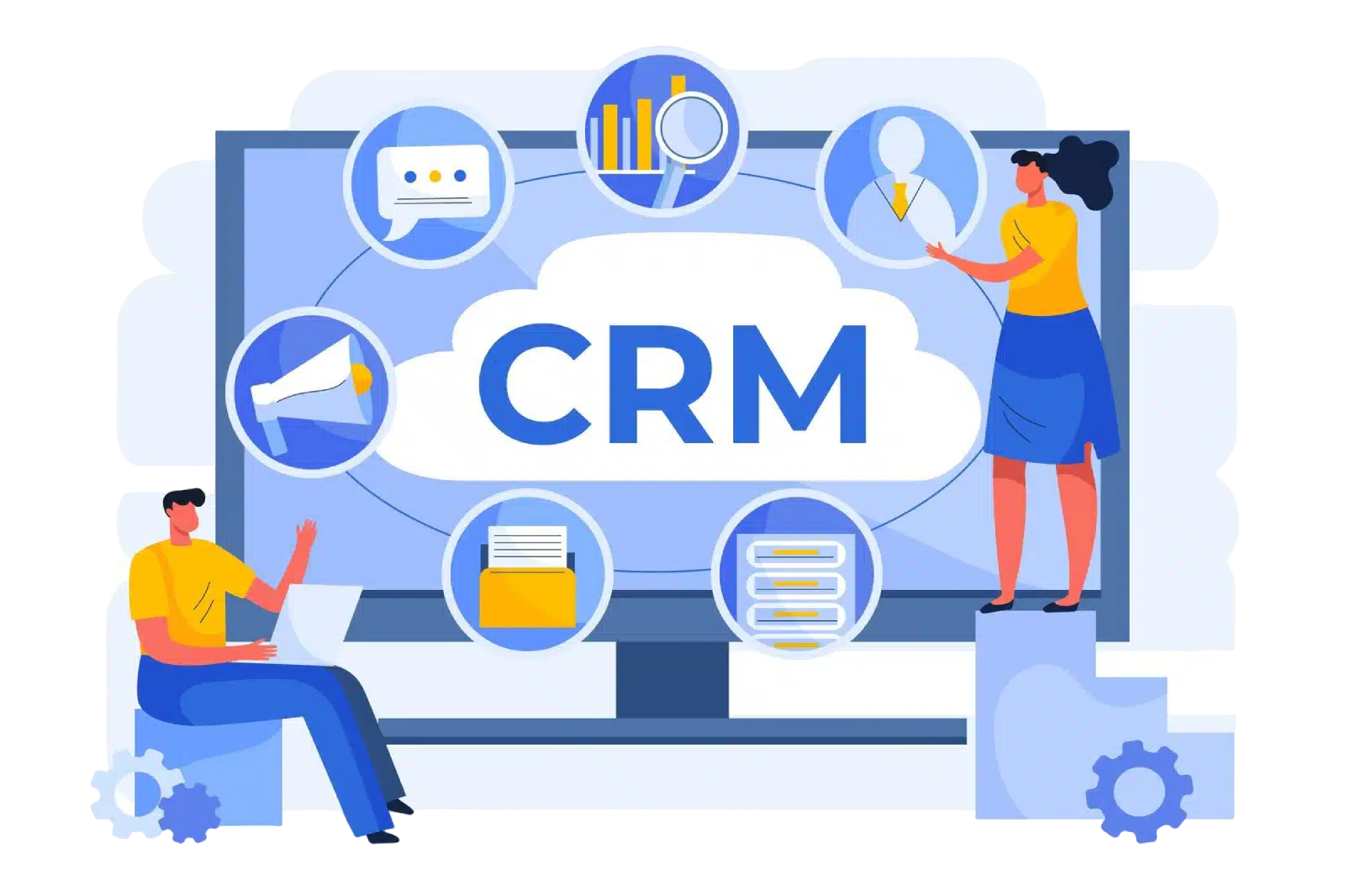 Illustration évoquant un dispositif CRM complet