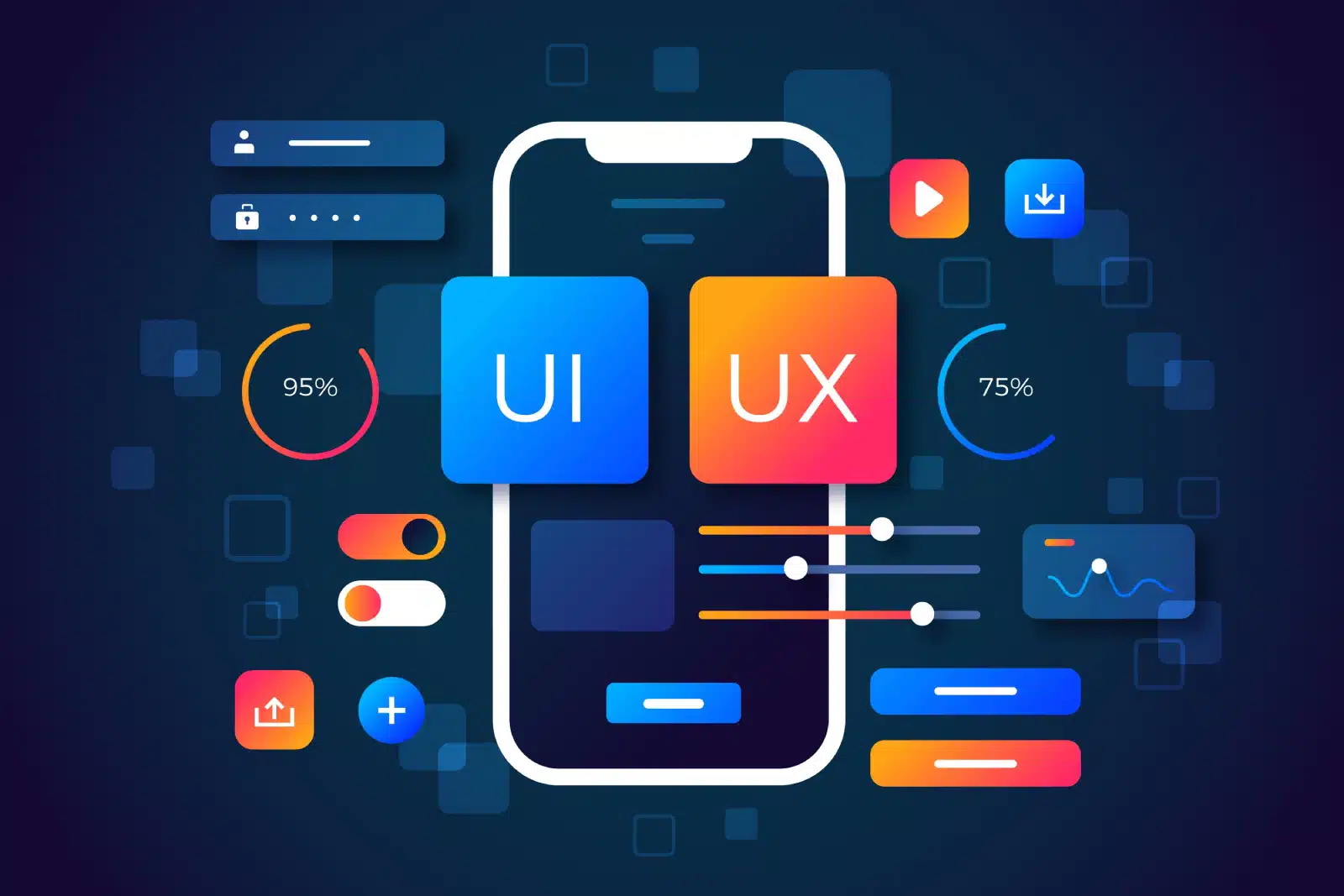 Illustration des notions d'UX et UI avec un smartphone